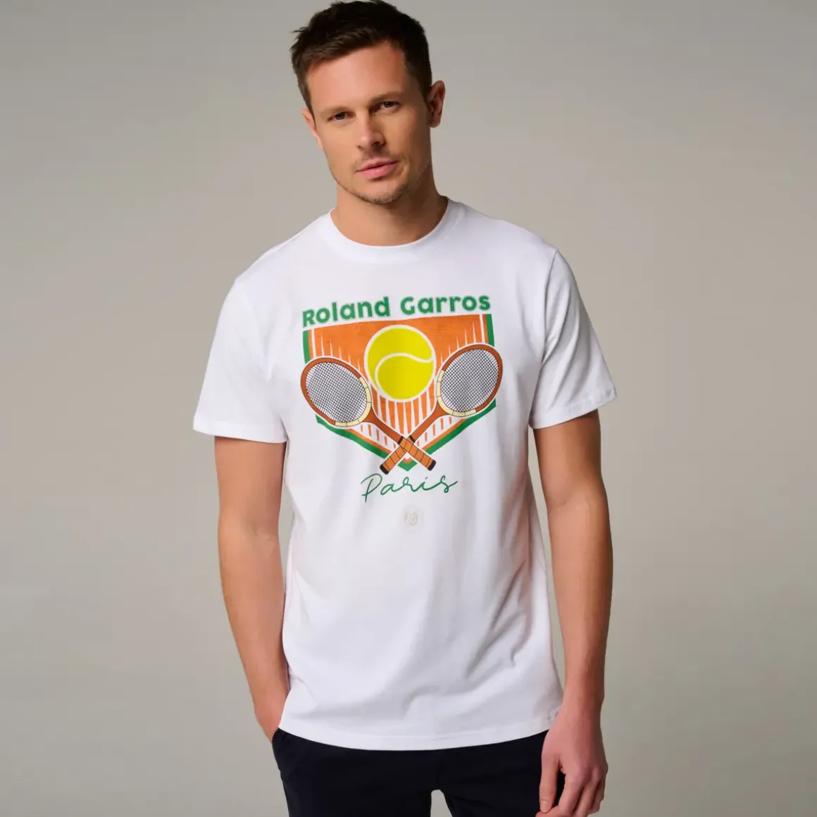 Roland-Garros T-shirts|man Racquets T-Shirt - White