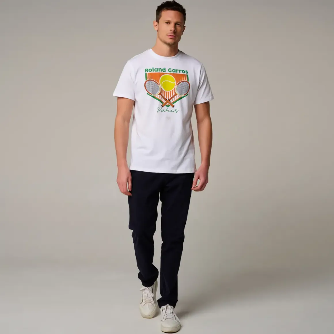 Roland-Garros T-shirts|man Racquets T-Shirt - White