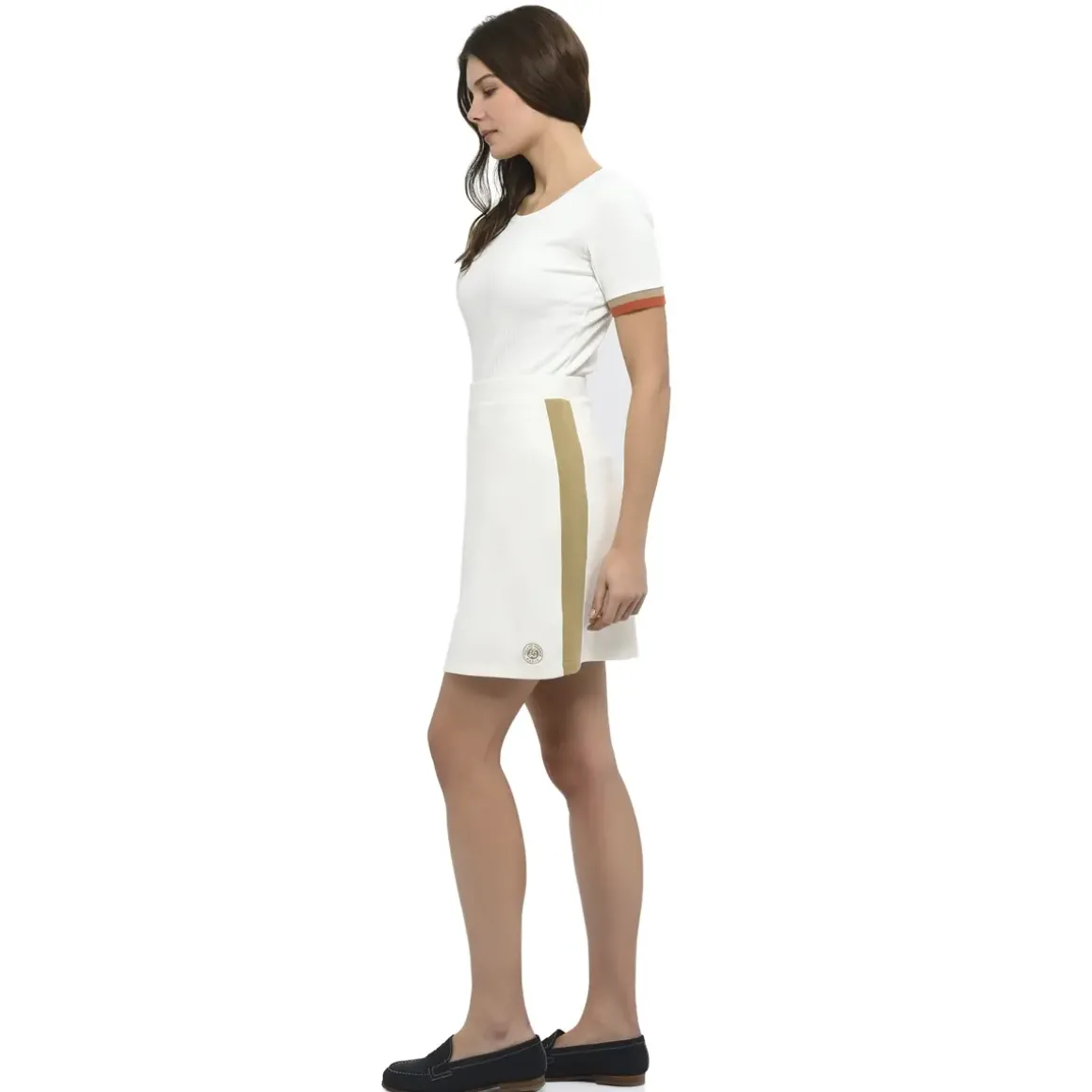 Roland-Garros Skirts, Dresses & Trousers|skirt strips sides beige - ecru