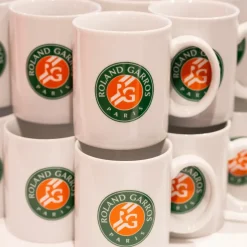 Roland-Garros Mugs And Water Bottle|tricolor logo mug - white