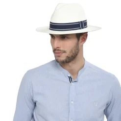 Roland-Garros Caps & Hats|Caps & Hats|unisex panama - ivory and navy-blue