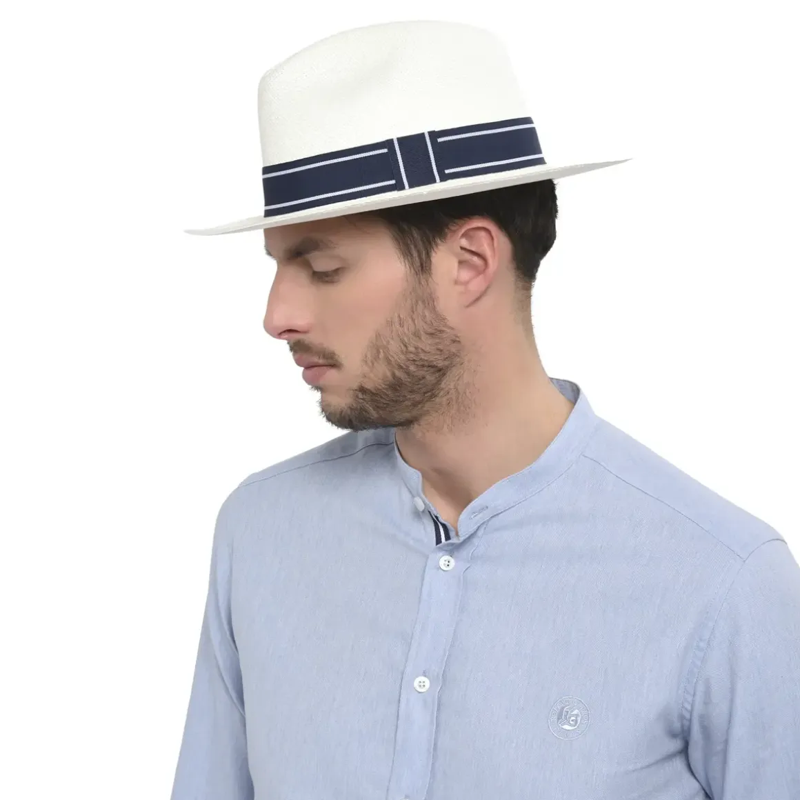 Roland-Garros Caps & Hats|Caps & Hats|unisex panama - ivory and navy-blue