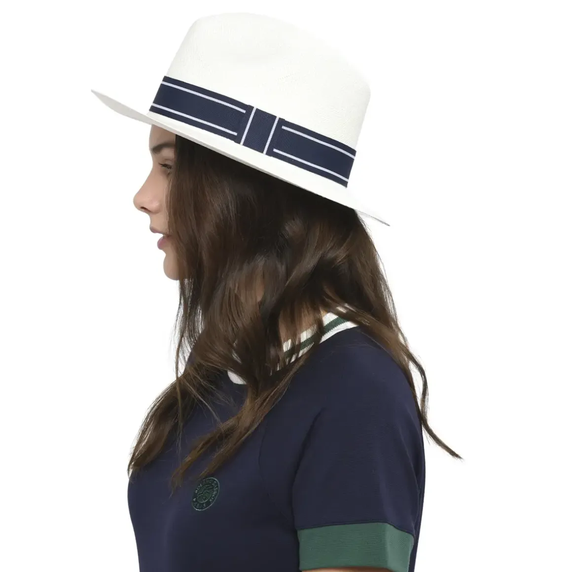 Roland-Garros Caps & Hats|Caps & Hats|unisex panama - ivory and navy-blue