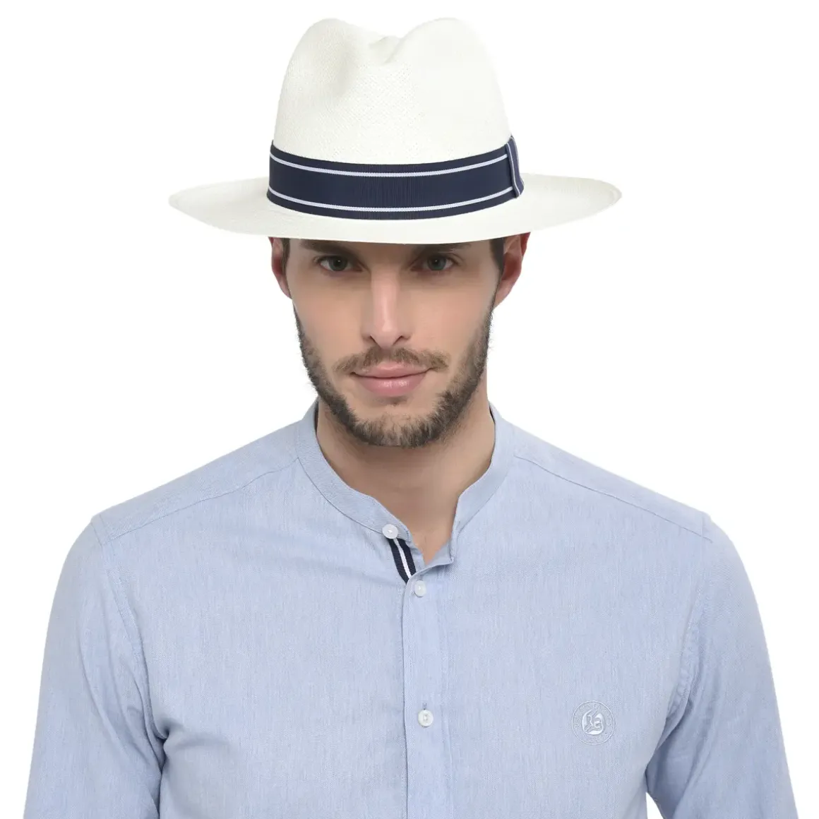 Roland-Garros Caps & Hats|Caps & Hats|unisex panama - ivory and navy-blue