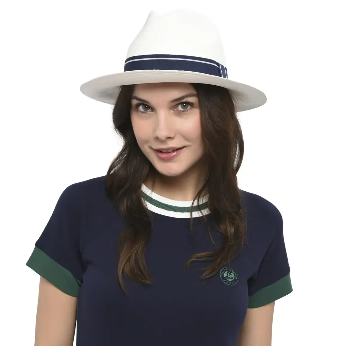 Roland-Garros Caps & Hats|Caps & Hats|unisex panama - ivory and navy-blue