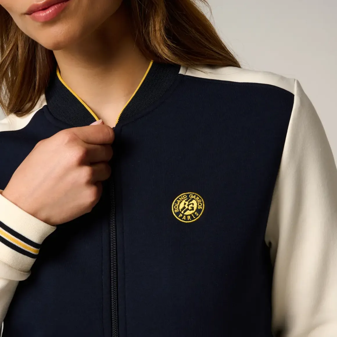 Roland-Garros Jackets|woman Heritage Jacket - Navy and Ecru