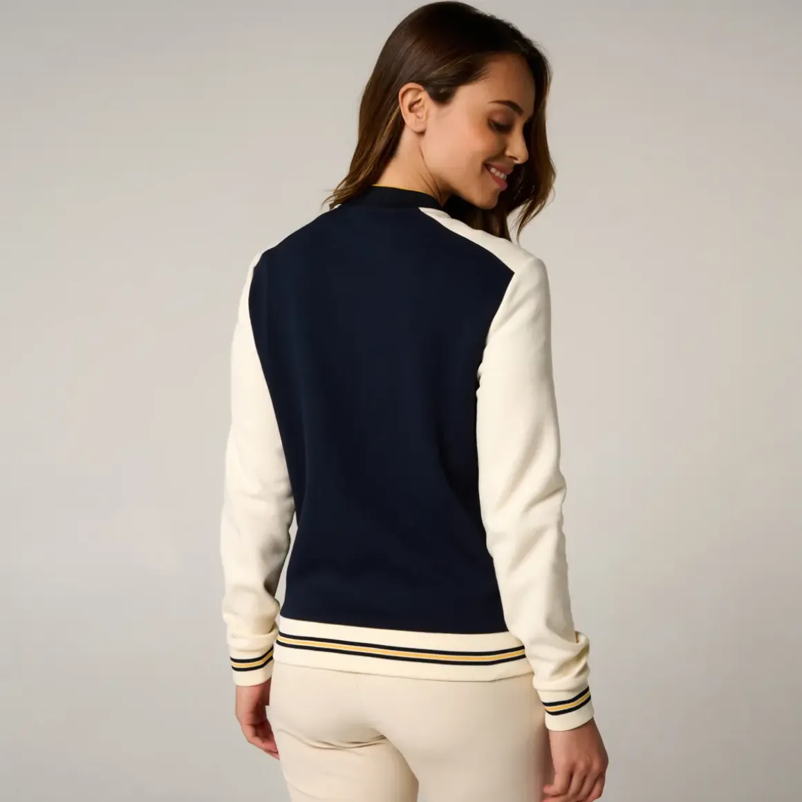 Roland-Garros Jackets|woman Heritage Jacket - Navy and Ecru