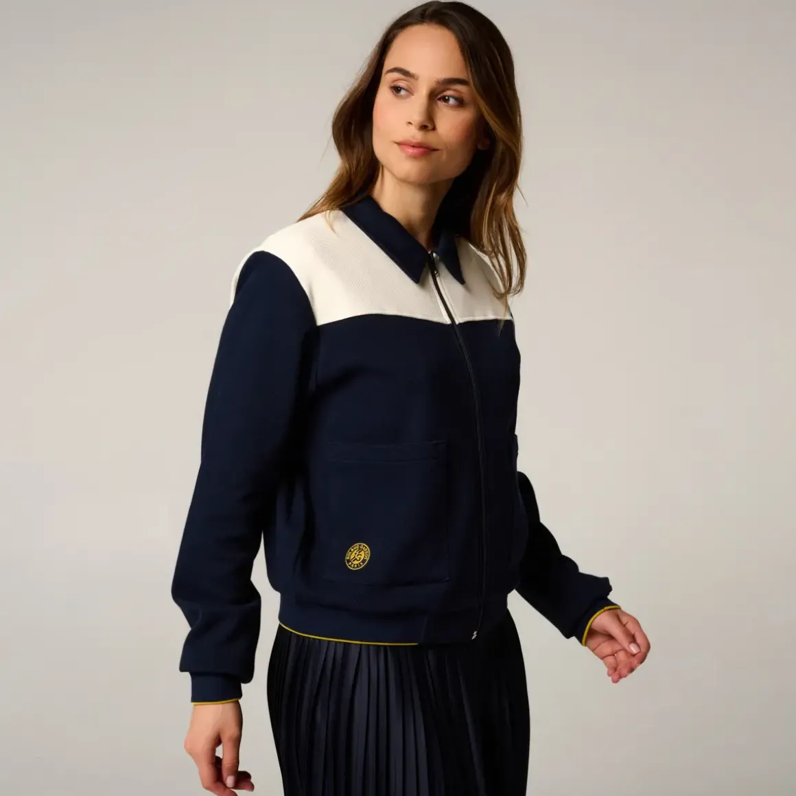 Roland-Garros Jackets|woman Heritage Teddy - Navy and Cream