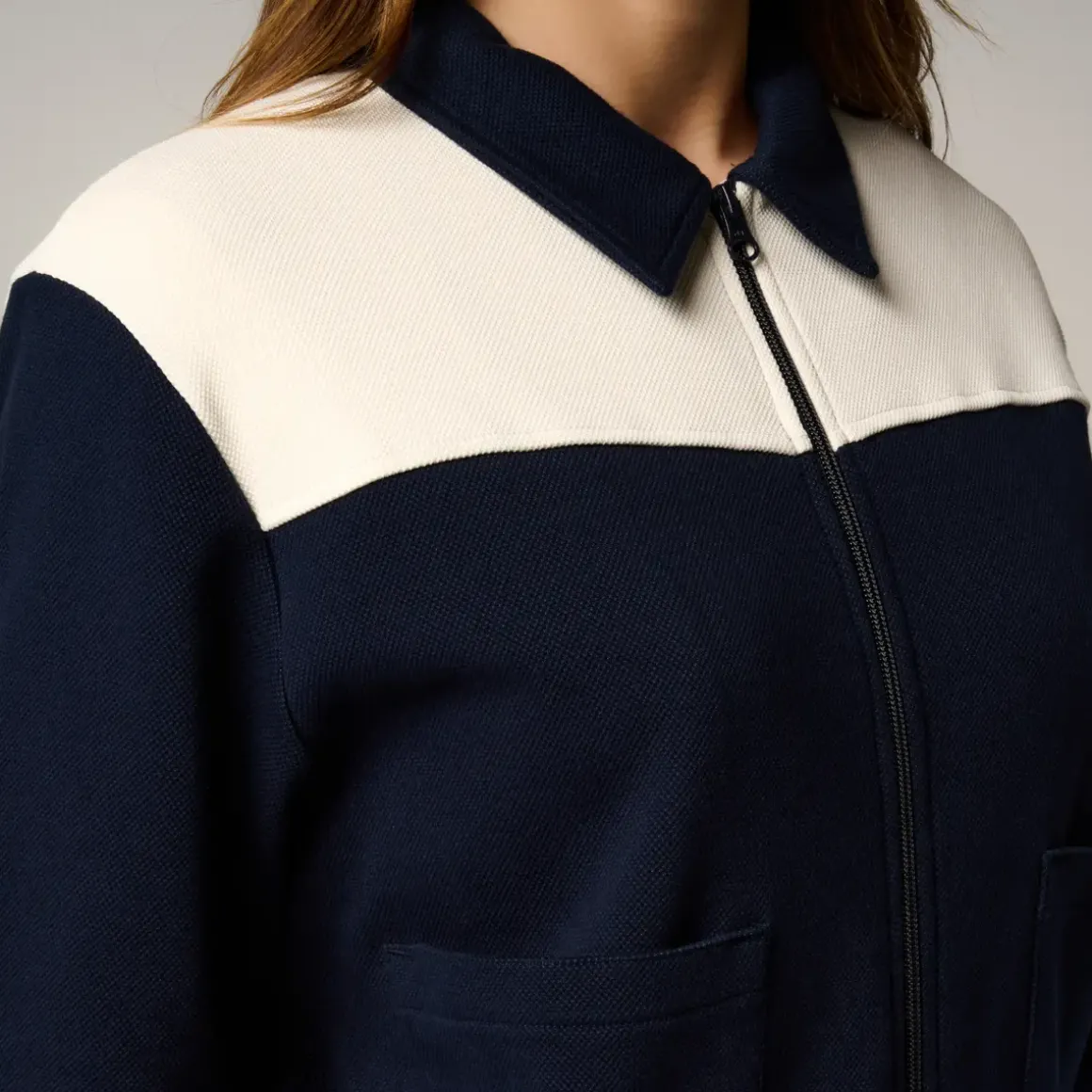 Roland-Garros Jackets|woman Heritage Teddy - Navy and Cream