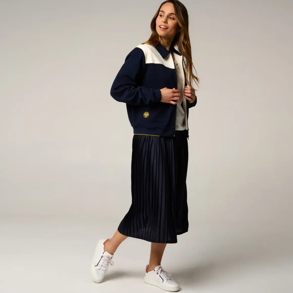 Roland-Garros Jackets|woman Heritage Teddy - Navy and Cream
