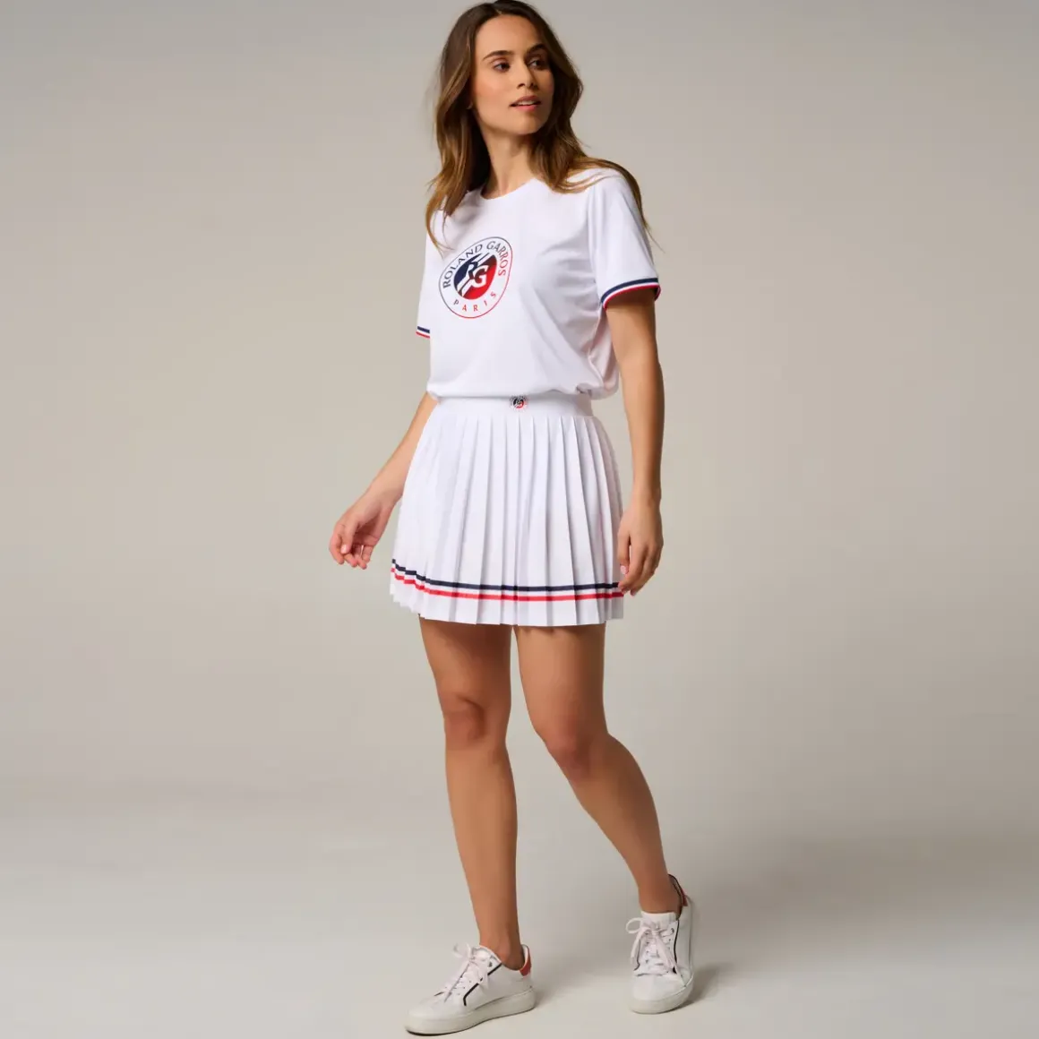 Roland-Garros Skirts, Dresses & Trousers|woman Tricolore Skirt - White