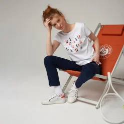Roland-Garros T-shirts & Tank Tops|woman t-shirt letters - white