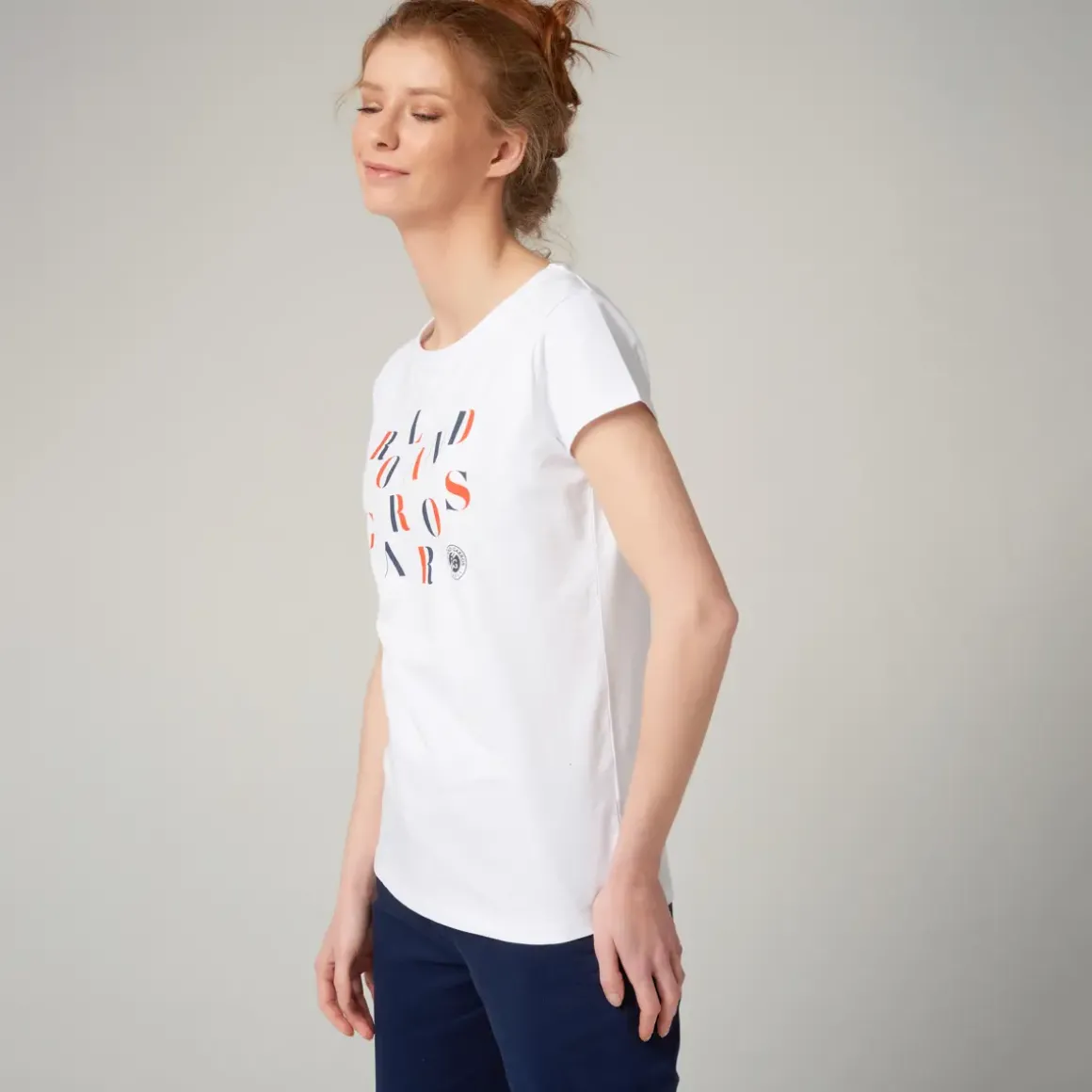 Roland-Garros T-shirts & Tank Tops|woman t-shirt letters - white