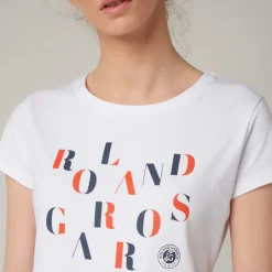 Roland-Garros T-shirts & Tank Tops|woman t-shirt letters - white