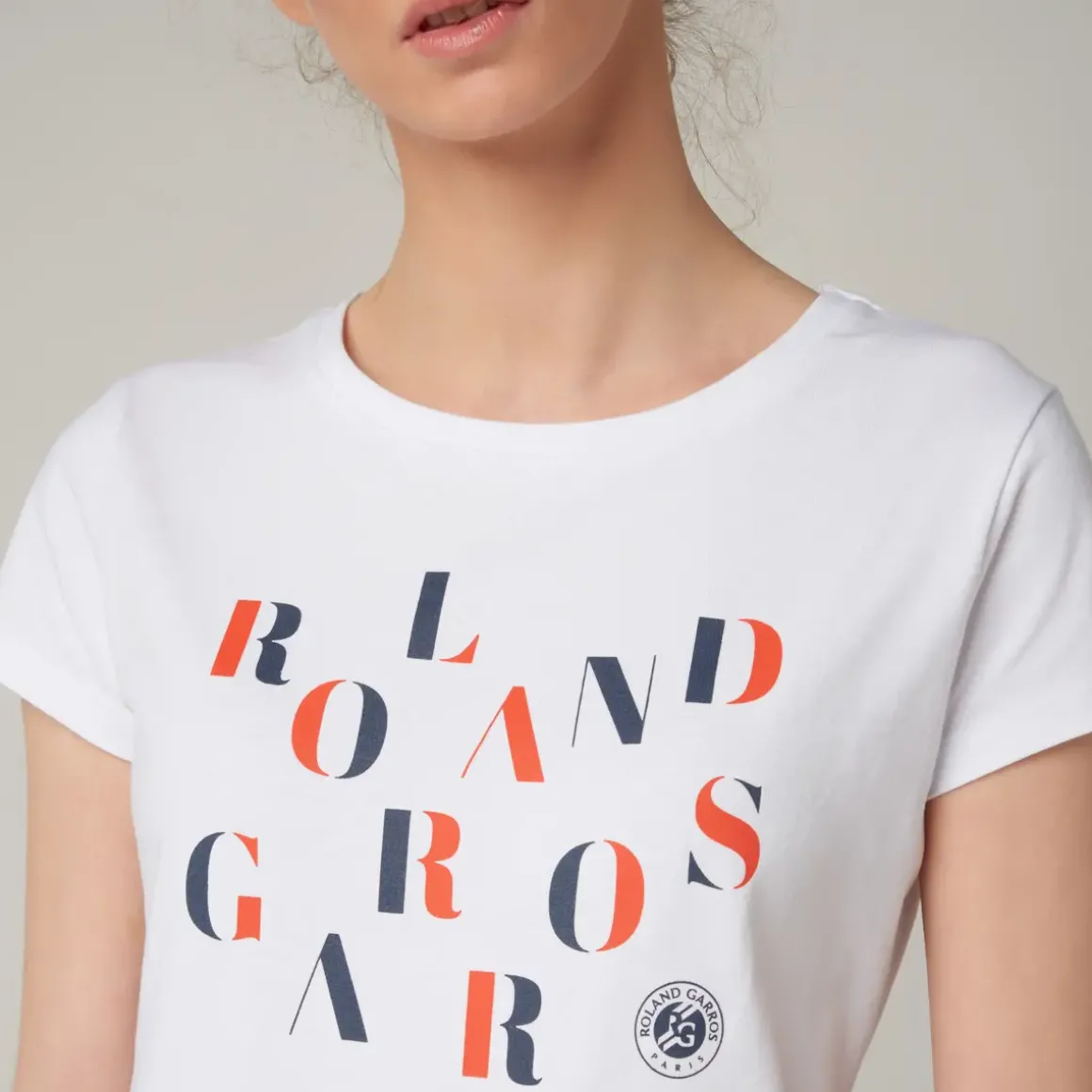 Roland-Garros T-shirts & Tank Tops|woman t-shirt letters - white