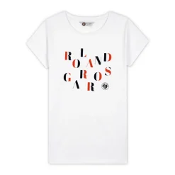 Roland-Garros T-shirts & Tank Tops|woman t-shirt letters - white