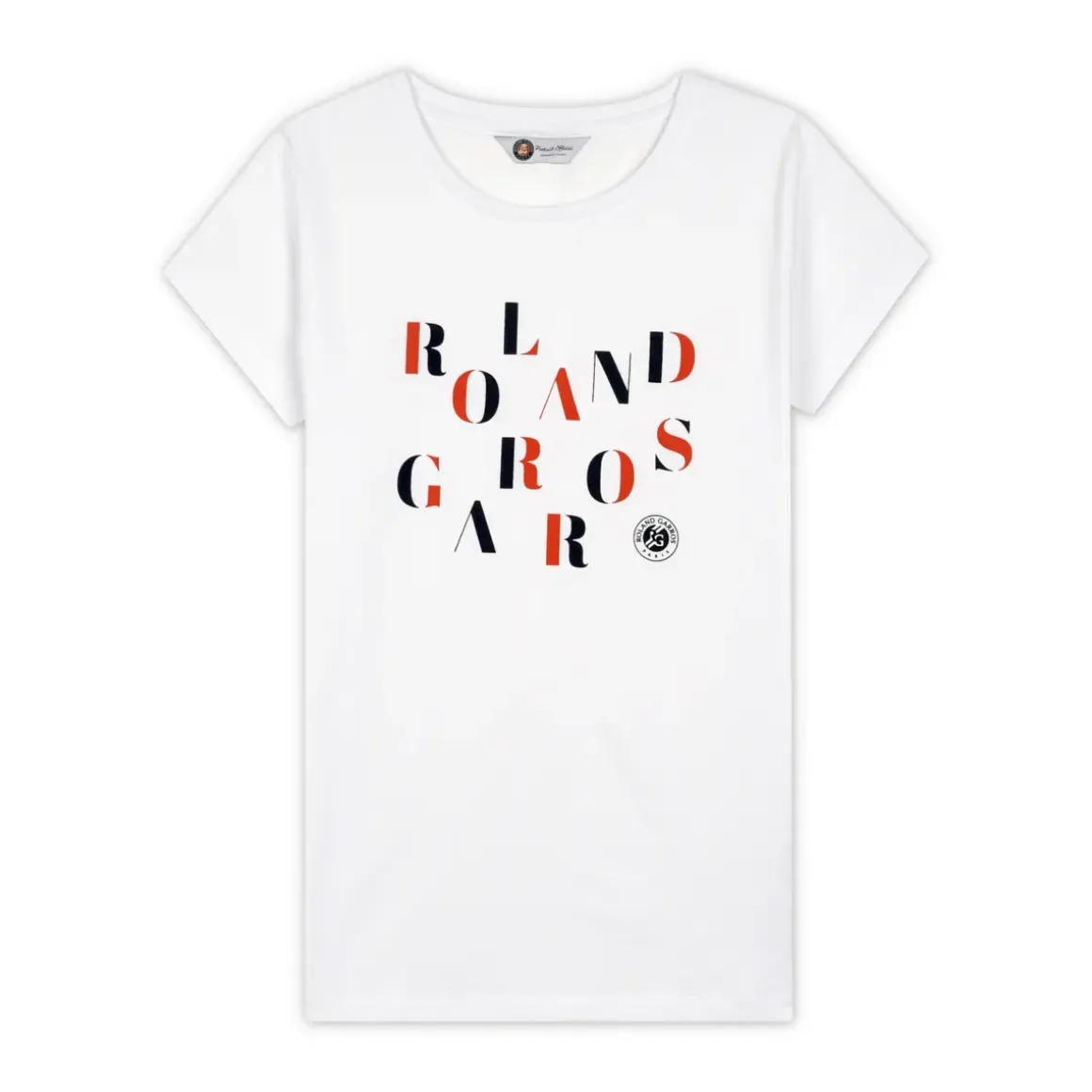 Roland-Garros T-shirts & Tank Tops|woman t-shirt letters - white