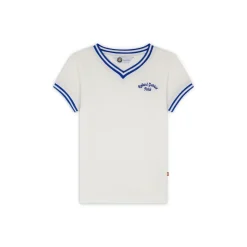 Roland-Garros Girls Outfit|Stripes Girl T-shirt - Ecru