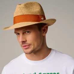 Roland-Garros Caps & Hats|Caps & Hats|Trilby in Raffia - Clay