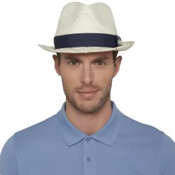 Roland-Garros Caps & Hats|Trilby with two-tone checkered edges - navy