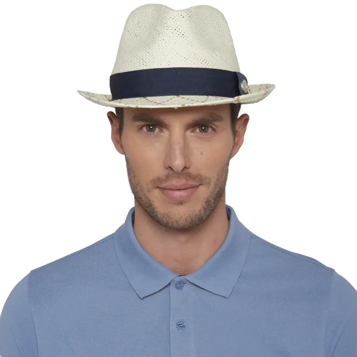 Roland-Garros Caps & Hats|Trilby with two-tone checkered edges - navy