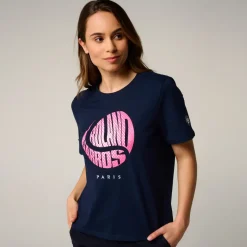 Roland-Garros T-shirts & Tank Tops|Woman Ball crop t-shirt - Navy Blue