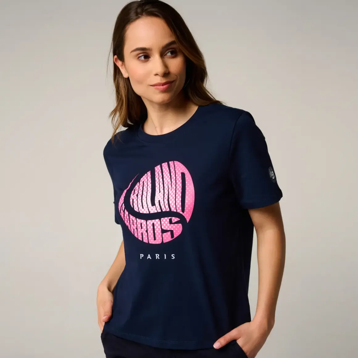 Roland-Garros T-shirts & Tank Tops|Woman Ball crop t-shirt - Navy Blue