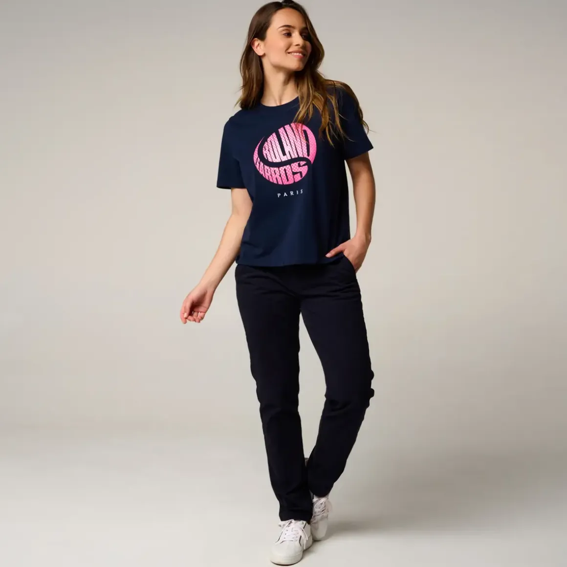 Roland-Garros T-shirts & Tank Tops|Woman Ball crop t-shirt - Navy Blue